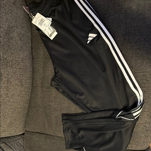 Adidas Black Track Pants with White Stripes new with tag - Picture 1 of 1